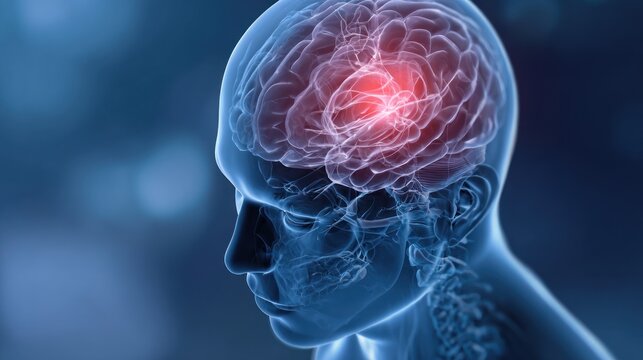 Human brain anatomy illustration
