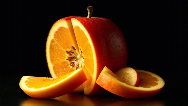 Fruit sliced and reassembled incorrectly (glitch effect)