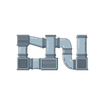 Interconnected metal hvac ductwork system for industrial ventilation