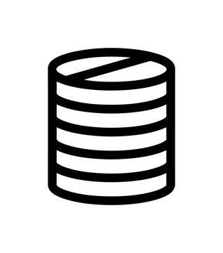 Stylized Abstract Database or Cylinder Vector Icon