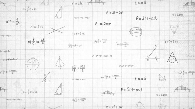 A video showcasing a detailed engineering drawing with complex mathematical equations and diagrams.