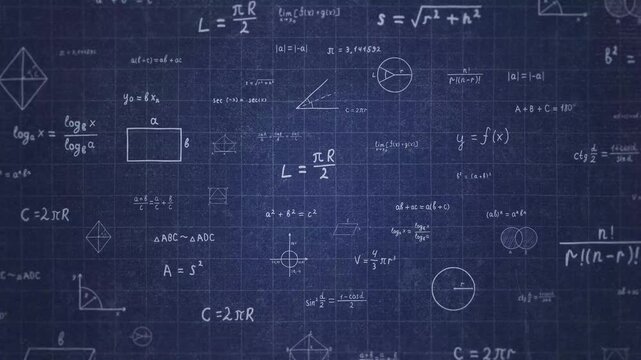 A video showcasing complex mathematical equations written on a blackboard in a classroom setting