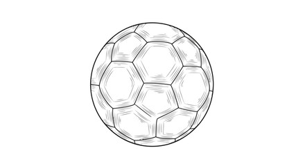 Naklejka premium Sketch of a Soccer Ball Keywords: soccer ball, football, sketch, drawing, sport, game, ball