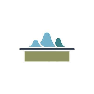 Flat design abstract mountains landscape or data graph icon