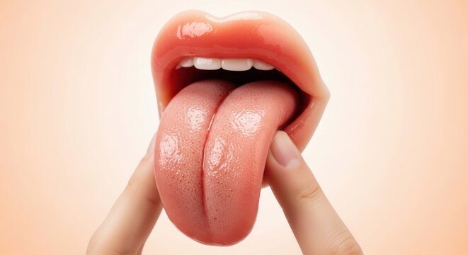 Surreal Mouth design Funny Tongue cutout Glossy Lips theme Bizarre Prank april fools Wallpaper Background image
