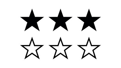 Obraz premium Three filled black stars and three outline stars