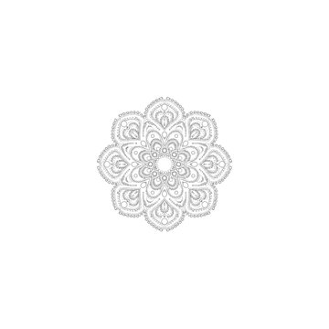 Symmetrical floral petal mandala pattern vector graphic design