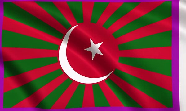 The flag of the Crimean Tatars features a red and green striped background with a white crescent moon and star symbol prominently displayed.