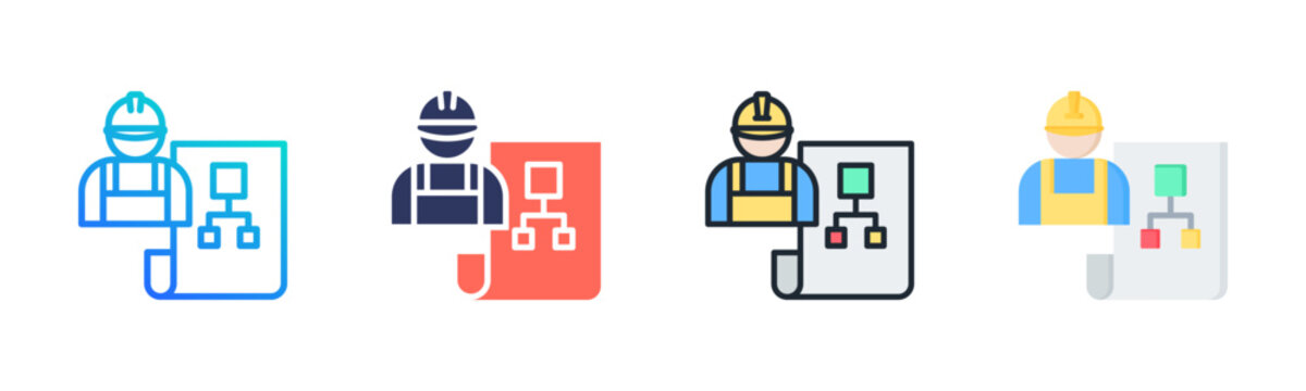 Subcontracting Icon Set Vector Collection Isolated In Black And White