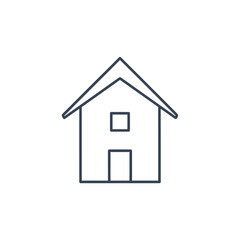 Fototapeta premium Minimalist thin line house icon on white background