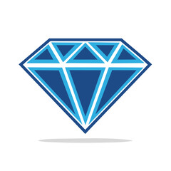 Obraz premium Blue diamond geometric symbol illustration