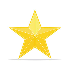 Fototapeta premium Shiny Golden Five Pointed Star Illustration With Gradient Shine Effect