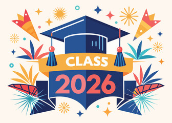 Obraz premium Graduation class of congratulations banner