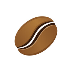 Obraz premium Stylized brown coffee bean with a smooth curved fissure and white highlight