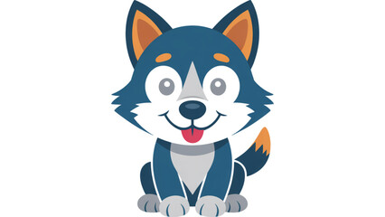 A cheerful blue and white husky dog sitting and smiling at the camera © adobe stock 