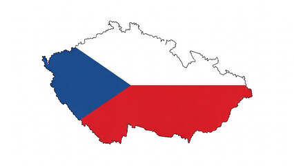Obraz premium Czech Republic Map Flag Vector