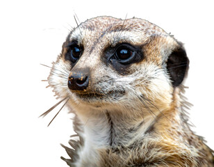 Fototapeta premium Meerkat Suricata suricatta standing watchful, observing surrounding environment in wildlife