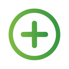 Obraz premium Green Plus Sign Inside Circle Icon Symbol