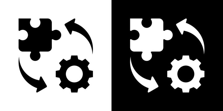 Component Icon Set Vector Collection Isolated In Black And White