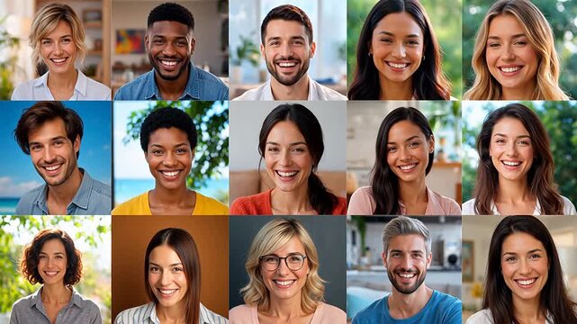 diverse group of smiling people