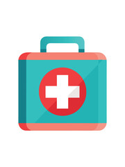 Obraz premium First aid kit box icon with white cross symbol
