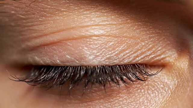 Extreme Close-Up of a Human Eye with Detailed Blue Iris and Eyelashes for Medical and Biometric Concepts.