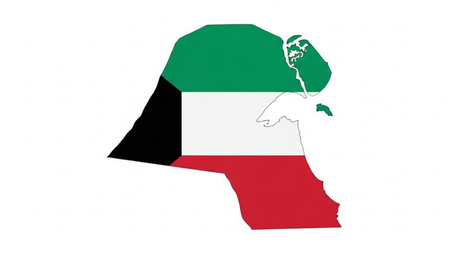 Kuwait Map Flag Vector