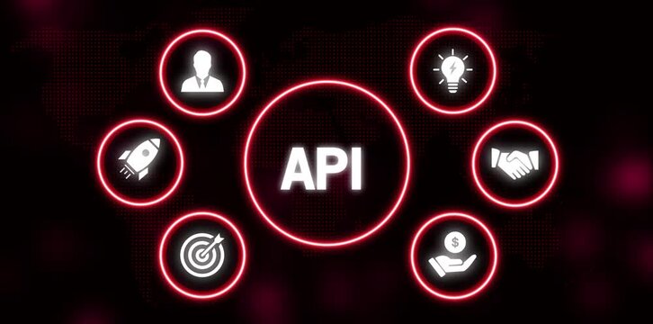 Application Programming Interface Concept with Business Icons and World Map Background handshake