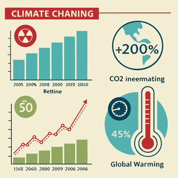 Climate change global warming co2 emissions statistics data trends thermometer earth temperature rising with greenhouse gas
