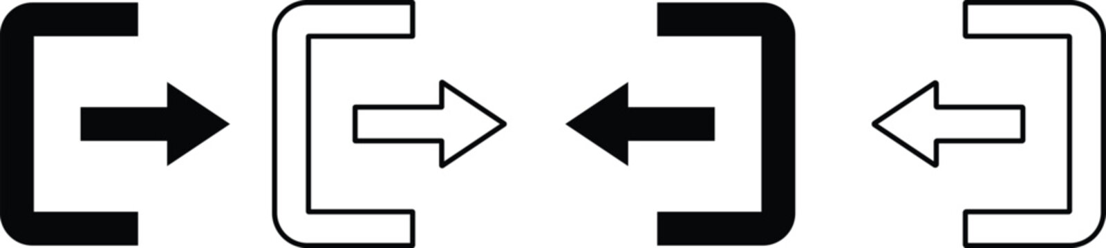 Four white and black arrows pointing left and right in square brackets