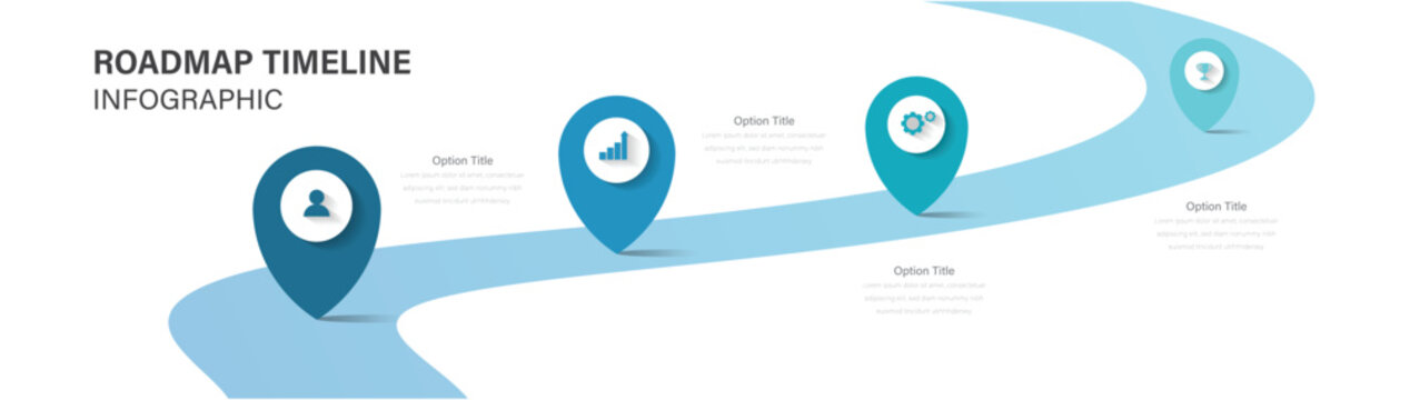 Roadmap timeline Infographic design with 5 steps. Can be used for process diagram, presentations slide.