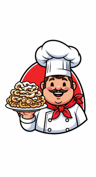 Smiling Chef Holding Food Plate.