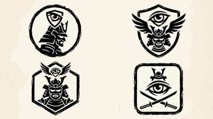 Fototapeta premium Various eye and symbol graphics designs.