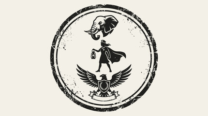 Obraz premium Vintage superhero emblem with eagle.