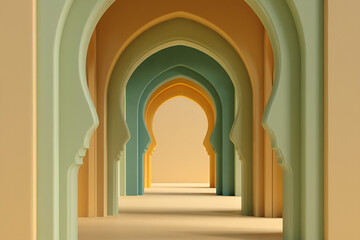 Fototapeta premium Minimal Islamic Arch Mihrab Background with Elegant Design