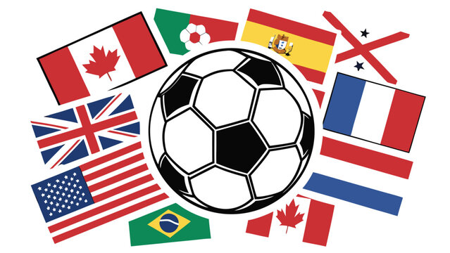 Global unity through the celebration of international soccer and diverse national flags.