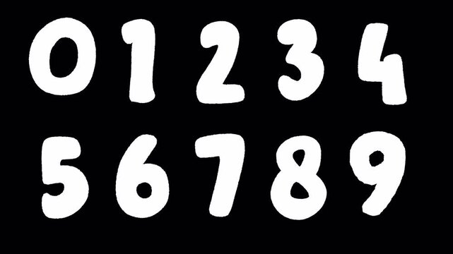 Hand Drawn Doodle Numbers 1 to 10 2D Animation Asset | Sketchy Counting Numbers Motion Overlay | Fun Hand-Drawn Counting Animation for Education Videos