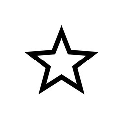 Fototapeta premium Minimalist Black Star Icon - Simple Vector Design