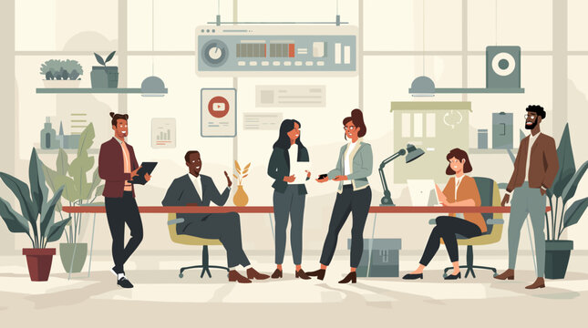 A simple, modern illustration of a brown planter on a beige background, evoking a sense of minimalism and calmness, perfect for design projects or soc