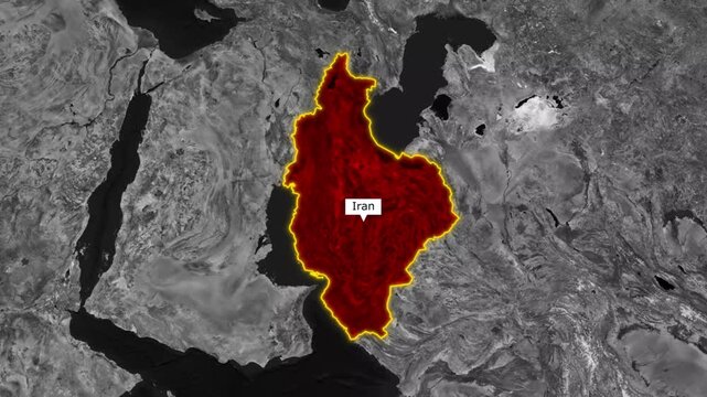 Iran Map Animation 4K &ndash; Middle East Country Zoom Motion Graphic