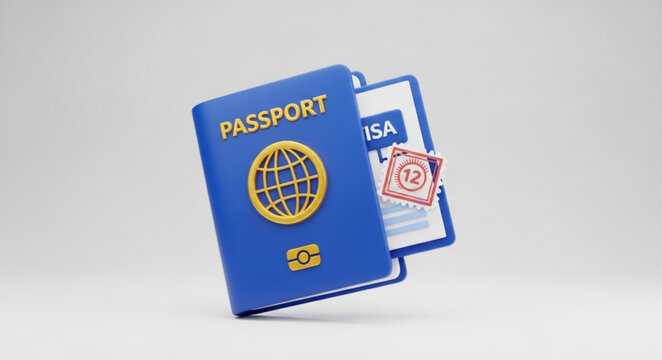 Passport and Visa Illustration - Essential Travel Documents for International Journeys.