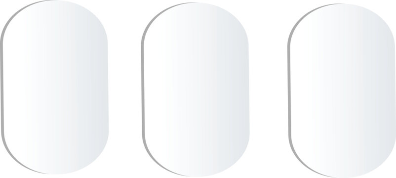 Modern frosted glass effect rounded rectangle frame. Glassmorphism style UI interface element template over colorful blurred abstract background with copy space.