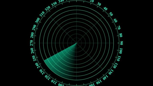 Radar screen animation on map background. Signal transmitted sonar radar .Radar point to detect enemy position.Technology radar screen animation. Radar Scanning loop.radar icon animation.4k
