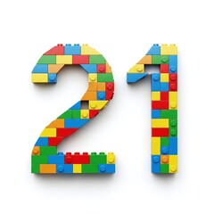 Obraz premium Colorful block number twenty one.