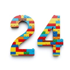 Obraz premium Colorful Lego Blocks Forming Number Twenty Four.