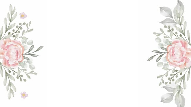 Elegant Autumn Flower Corner Frame Composition for Wedding and Valentine