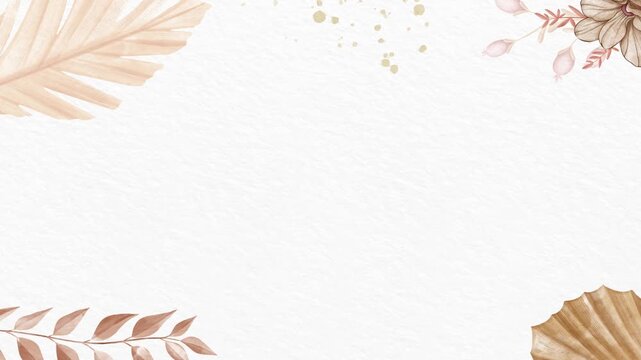 Elegant Autumn Flower Corner Frame Composition for Wedding and Valentine