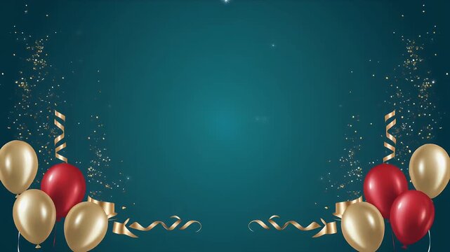 Floating Balloons with Streamers Celebration Dark Background Minimalist Decoration