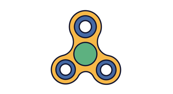 A colorful illustration of a fidget spinner.
