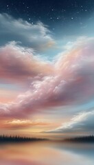 Obraz premium Beautiful Sunset Over Water With Clouds Reflecting Evening Colors